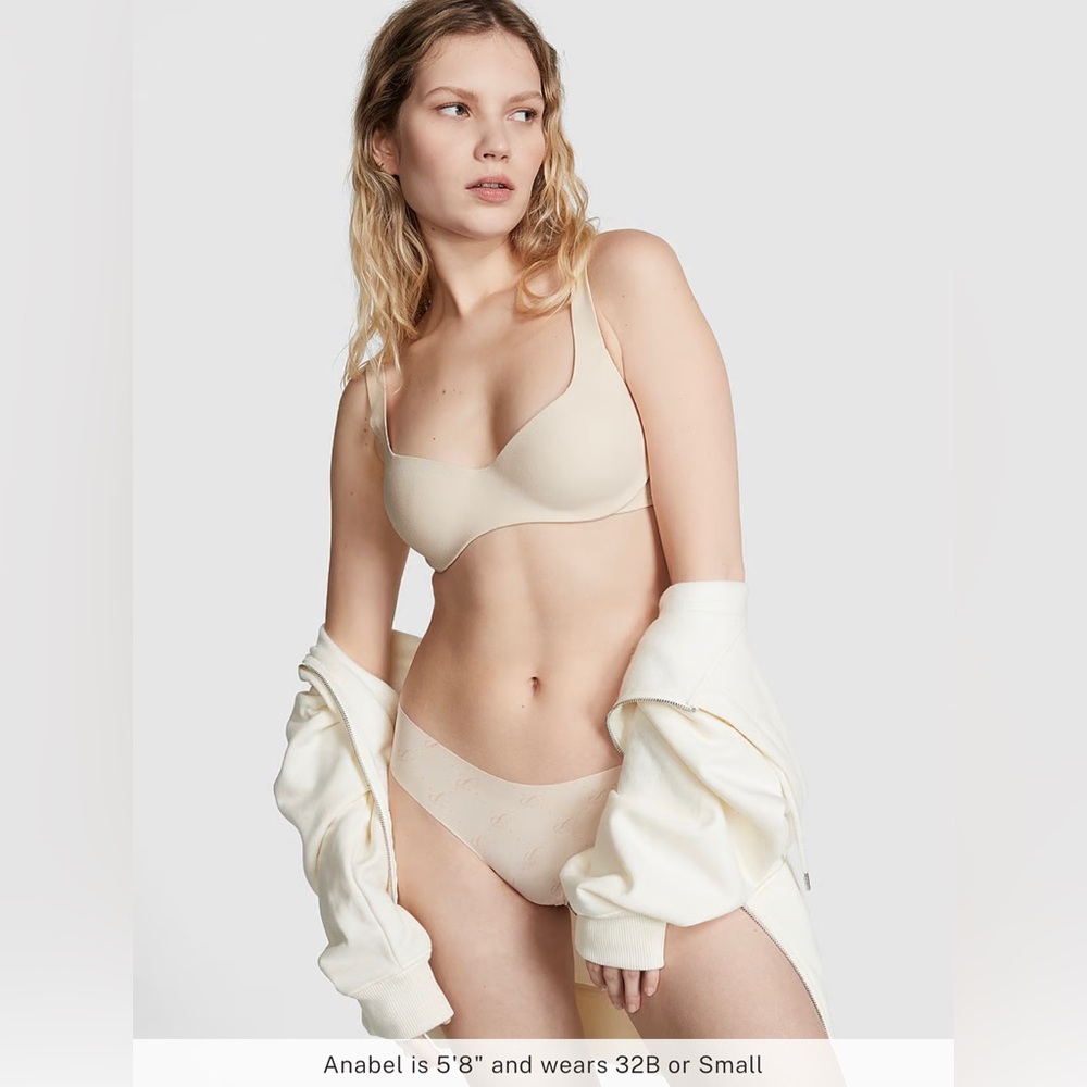 🆕 PINK VICTORIA’S SECRET LOUNGIN' LIGHTLY LINED SCOOP BRALETTE BRA LARGE - Picture 3 of 9